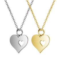 Stainless Steel Jewelry Necklace, 304 Stainless Steel, Heart, Vacuum Ion Plating, fashion jewelry & for woman Approx 15.75 Inch 