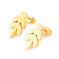 Stainless Steel Stud Earring, 304 Stainless Steel, Leaf, fashion jewelry & for woman, golden 