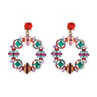 Zinc Alloy Rhinestone Drop Earring, gold color plated, fashion jewelry & for woman & with rhinestone 