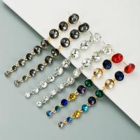 Zinc Alloy Rhinestone Drop Earring, with Glass Rhinestone, fashion jewelry & for woman 