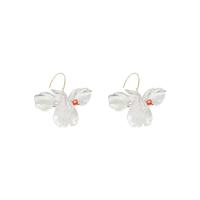 Acrylic Drop Earring, with Zinc Alloy, Flower, gold color plated, fashion jewelry & for woman, clear 
