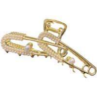 Haarklammer, Zinklegierung, mit Kunststoff Perlen, goldfarben plattiert, Modeschmuck & für Frau, goldfarben, 110mm, verkauft von PC