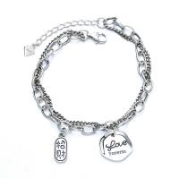 Bracelets en argent sterling, Argent sterling 925, poli, bijoux de mode & pour femme, 190mm, Vendu par PC
