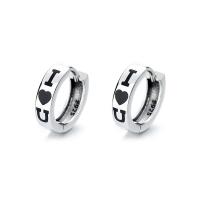 Sterling Silver Huggie Hoop Earring, 925 Sterling Silver, polished, fashion jewelry & for woman, 10mm 