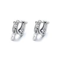 Sterling Silver Huggie Hoop Earring, 925 Sterling Silver, polished, fashion jewelry & for woman, 17mm 