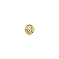 Hollow Brass Beads, Round, 18K gold plated 
