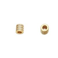 Brass Spacer Beads, 18K gold plated, DIY & micro pave cubic zirconia 