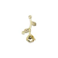 Cubic Zirconia Micro Pave Brass Connector, Rose, 18K gold plated, DIY & micro pave cubic zirconia 