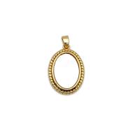 Brass Shell Pendants, with White Shell, Ellipse, 18K gold plated, DIY 