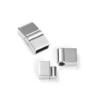 Cierre magnético de acero inoxidable rectangular, acero inoxidable 304, pulido, Bricolaje, color original, 10x4mm, Vendido por UD