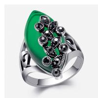 Resin Zinc Alloy Finger Ring, with Resin, fashion jewelry & for woman & with rhinestone, 31mm 
