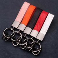 Leather Key Chains, Zinc Alloy, with Full Grain Cowhide Leather, Unisex 92mm 