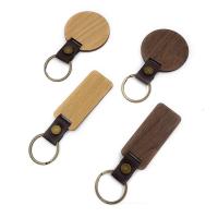 PU Schlüsselanhänger, Zinklegierung, mit PU Leder & Holz, unisex & verschiedene Stile für Wahl, keine, verkauft von PC