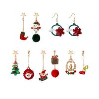 Boucles d'oreilles de Noël, alliage de zinc, vernis au four, Conception de Noël & styles différents pour le choix & pour femme, Vendu par paire