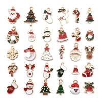 Colgantes de Navidad de aleación de cinc, aleación de zinc, Diseño de Navidad & Bricolaje & esmalte, 20mm, 30PCs/Bolsa, Vendido por Bolsa