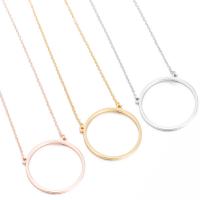 Stainless Steel Jewelry Necklace, 304 Stainless Steel, Round, Vacuum Ion Plating, fashion jewelry & for woman 30mm cm 