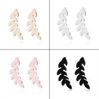 Stainless Steel Stud Earring, 304 Stainless Steel, Leaf, Vacuum Ion Plating, fashion jewelry & for woman 