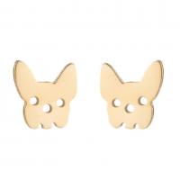 Stainless Steel Stud Earring, 304 Stainless Steel, Dog, Vacuum Ion Plating, fashion jewelry & for woman 