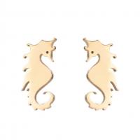 Stainless Steel Stud Earring, 304 Stainless Steel, Seahorse, Vacuum Ion Plating, fashion jewelry & for woman 