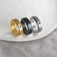 Titanium Steel Finger Ring, Vacuum Ion Plating, fashion jewelry & for man 