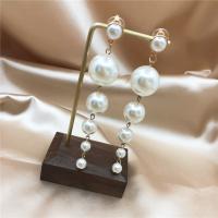 Kunststoff Perle Zink Legierung Ohrring, Zinklegierung, mit Kunststoff Perlen, Modeschmuck & für Frau, 90mm, verkauft von Paar
