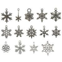 Zinc Alloy Jewelry Pendants, Snowflake, antique silver color plated, DIY silver color 