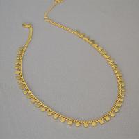 Brass Chain Necklace, 18K gold plated, fashion jewelry & for woman, gold, 500mm 