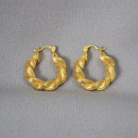 Brass Hoop Earring, antique gold color plated, fashion jewelry & for woman, antique gold color, 23mm 