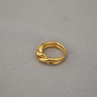 Anillo de dedo de latón, metal, chapado en color dorado, Doble capa & diverso tamaño para la opción & para mujer, Vendido por UD