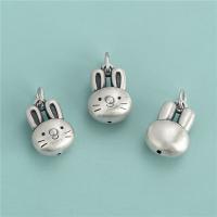 Sterling Silver Animal Pendants, 925 Sterling Silver, Rabbit, DIY, silver color Approx 4mm 
