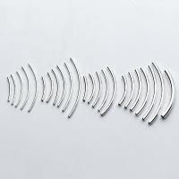 925 Sterling Silver Curved Tube Beads, DIY silver color 