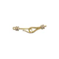 Brass Hook and Eye Clasp, 18K gold plated, micro pave cubic zirconia, 17mm,16.5mm 