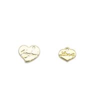 Colgantes de corazón de latón, metal, 18K chapado en oro, diferentes estilos para la opción & con el patrón de la letra, Vendido por UD