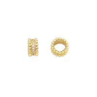 Brass Spacer Beads, Column, 18K gold plated, micro pave cubic zirconia 