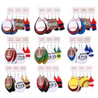 PU Leather Earring Set, with Cotton Thread & Iron, Christmas Design & for woman, 85mm 