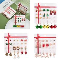 Christmas Earrings, Zinc Alloy, with Plastic Pearl, Christmas Design & for woman & with rhinestone 