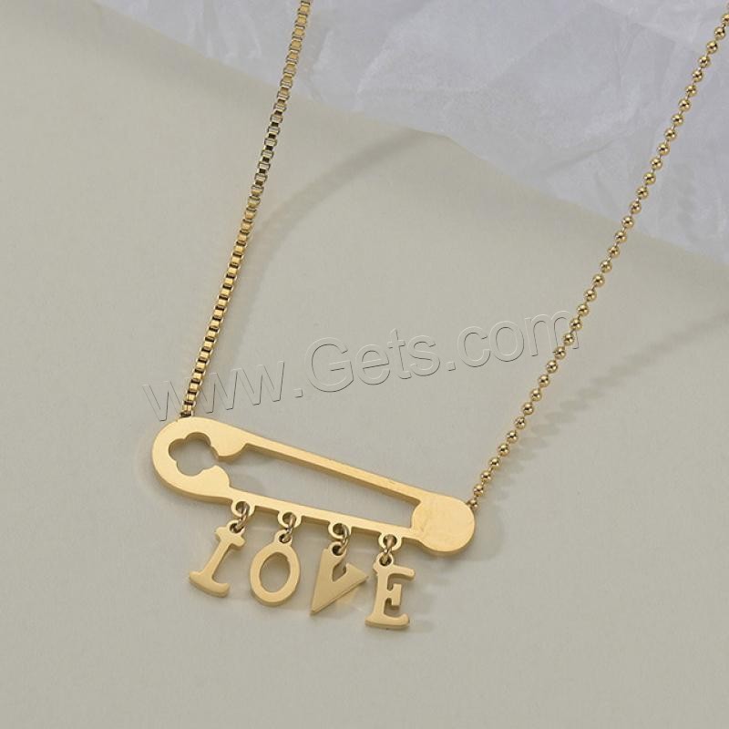 Stainless Steel Jewelry Necklace, 304 Stainless Steel, Vacuum Ion Plating, Each custom text must be less than 10 letters & fashion jewelry & for woman, golden, Length:Approx 17.72 Inch, Sold By PC