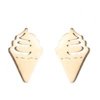 Stainless Steel Stud Earring, 304 Stainless Steel, Ice Cream, Vacuum Ion Plating, fashion jewelry & for woman 