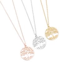 Stainless Steel Jewelry Necklace, 304 Stainless Steel, Round, Vacuum Ion Plating, fashion jewelry & tree of life design & for woman cm 