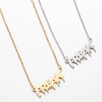Stainless Steel Jewelry Necklace, 304 Stainless Steel, Alphabet Letter, Vacuum Ion Plating, fashion jewelry & for woman cm 