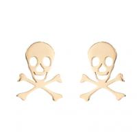 Stainless Steel Stud Earring, 304 Stainless Steel, Skull, Vacuum Ion Plating, fashion jewelry & for woman 