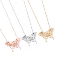 Stainless Steel Jewelry Necklace, 304 Stainless Steel, Butterfly, Vacuum Ion Plating, fashion jewelry & for woman & hollow cm 