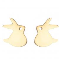 Stainless Steel Stud Earring, 304 Stainless Steel, Rabbit, Vacuum Ion Plating, fashion jewelry & for woman 