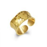 Anillo de dedo de acero Titanium de, Partículas de acero, Recubrimiento iónico al vacío, para mujer, dorado, 10mm, tamaño:6, Vendido por UD
