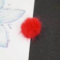 Mink fur Brooch, Round, Korean style & for woman 40mm 