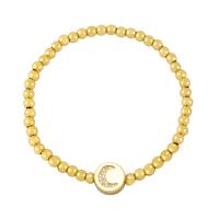 Cubic Zirconia Micro Pave Brass Bracelet, Round, gold color plated, micro pave cubic zirconia & for woman .1 Inch 