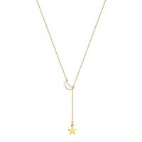 Stainless Steel Jewelry Necklace, 304 Stainless Steel, Moon and Star, fashion jewelry & for woman Approx 21.65 Inch 