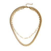 Stainless Steel Chain Necklace, 304 Stainless Steel, with 1.97inch extender chain, Double Layer & fashion jewelry & Unisex 8mm,4mm Approx 15.75 Inch, Approx 17.72 Inch 