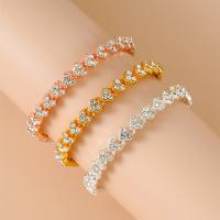 Zinc Alloy Rhinestone Bracelets, fashion jewelry & for woman & with rhinestone Approx 7.28 Inch 