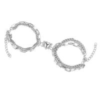Bracelet de couple, alliage de zinc, avec 1.77inch chaînes de rallonge, 2 pièces & unisexe & styles différents pour le choix, couleur originale Environ 6.3 pouce, Vendu par fixé